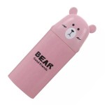 Toothbrush holder for travel, bear shape, pink color, model B10P